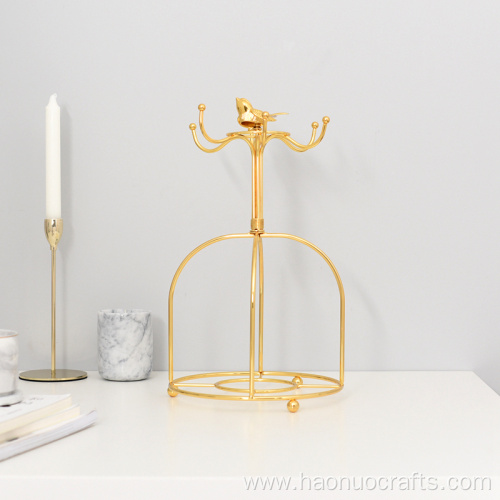 Bird gold-plated British cup holder storage rack